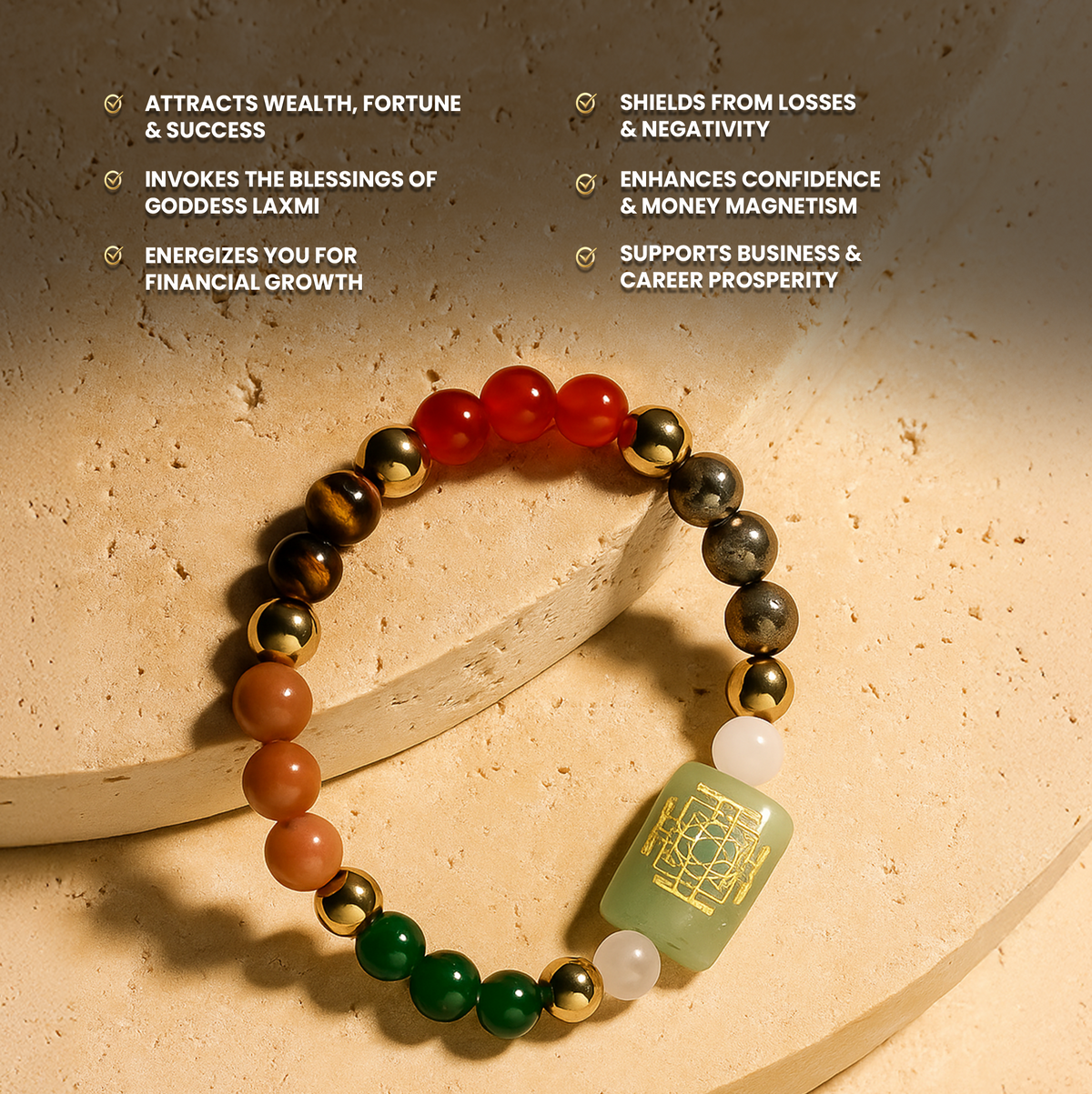 LAXMI DHAN VRIDDHI YANTRA BRACELET - Abhimatrit & Certified