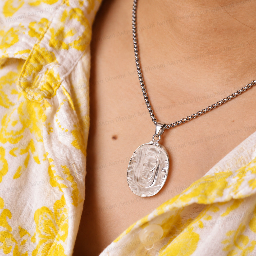 Clear Quartz Ganesha Pendant - Abhimantrit