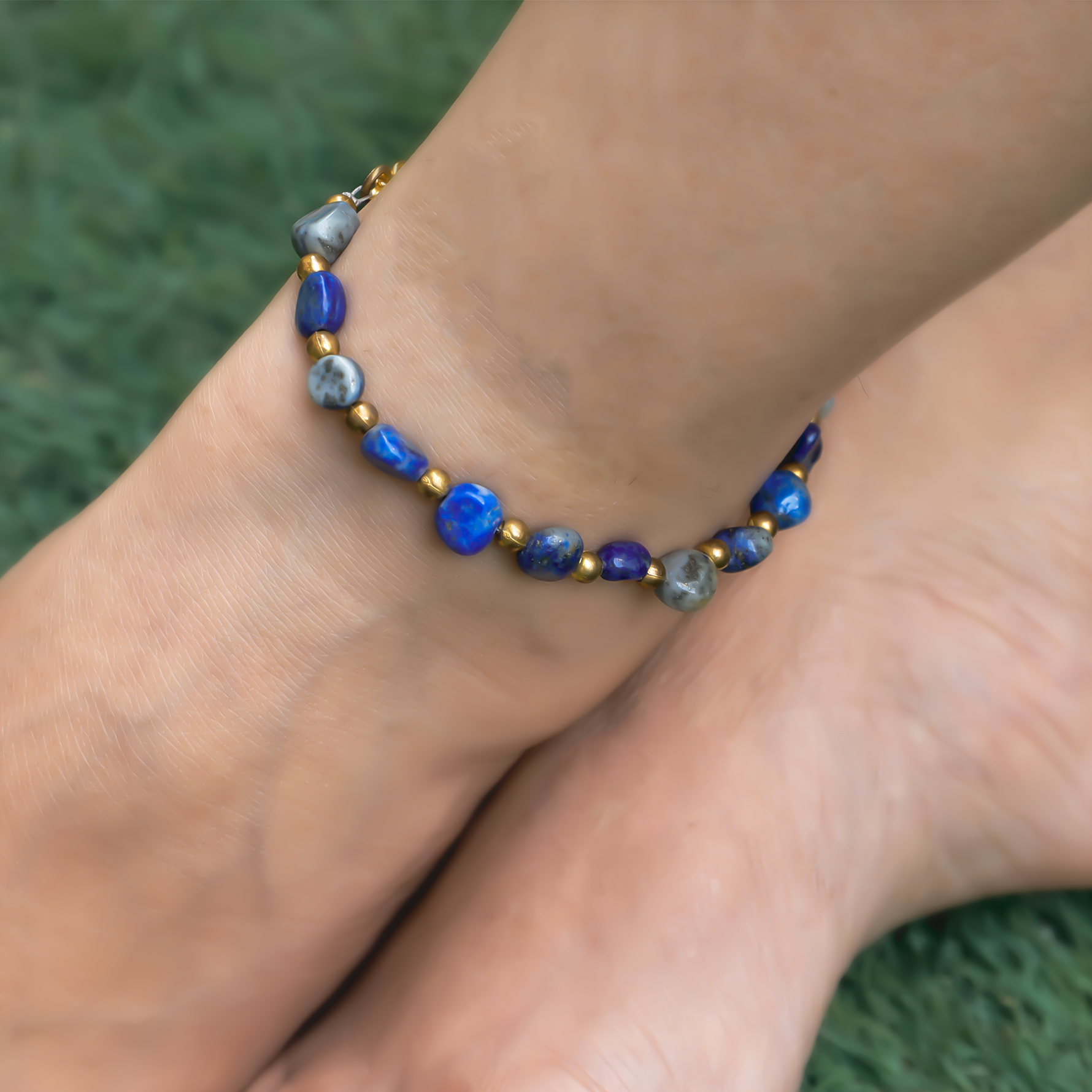 Natural Lapiz Lazuli AnkletNatural Lapiz Lazuli Anklet