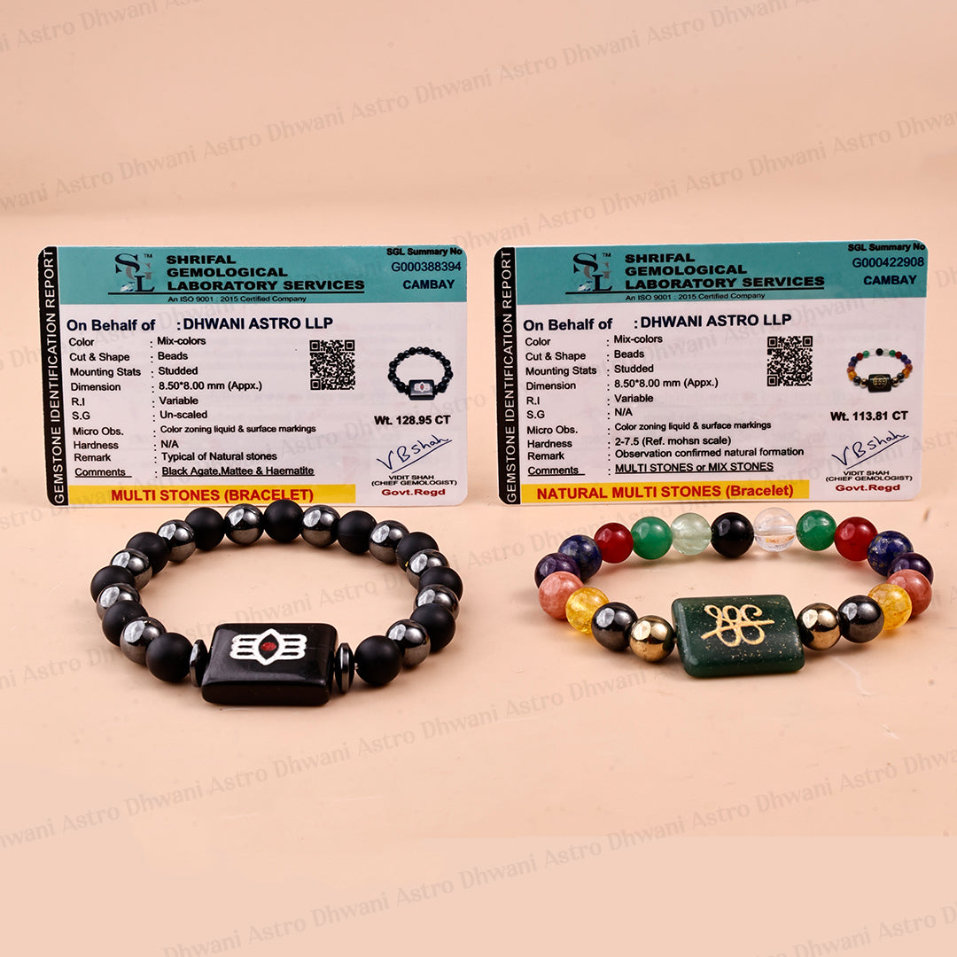 Shiv Kripa Vyapar Vridhi Combo  Bracelet ( Business Success & Growth And Shiv Netra Bracelet ) - Abhimantrit & Certified