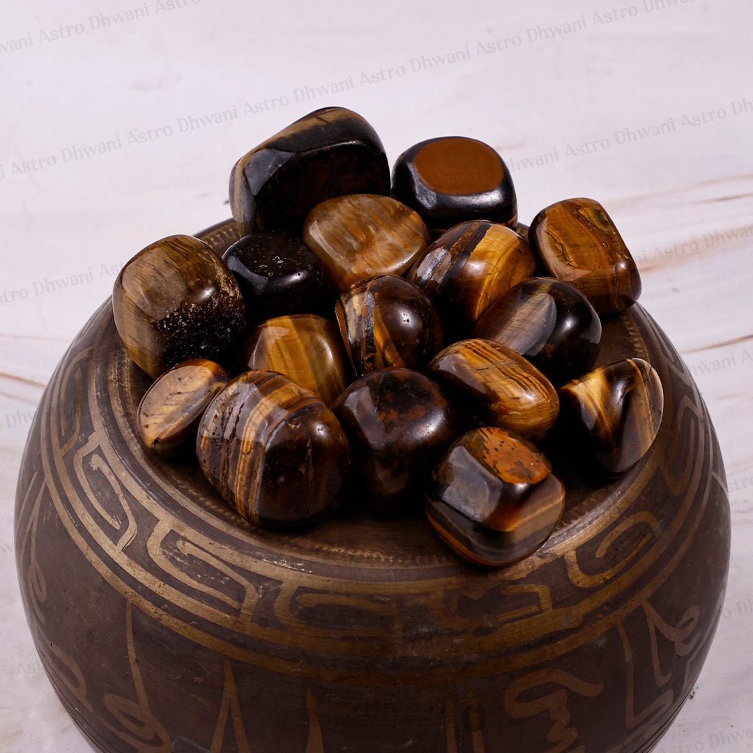 Tiger Eye Tumble ( Abhimantrit & Certified )
