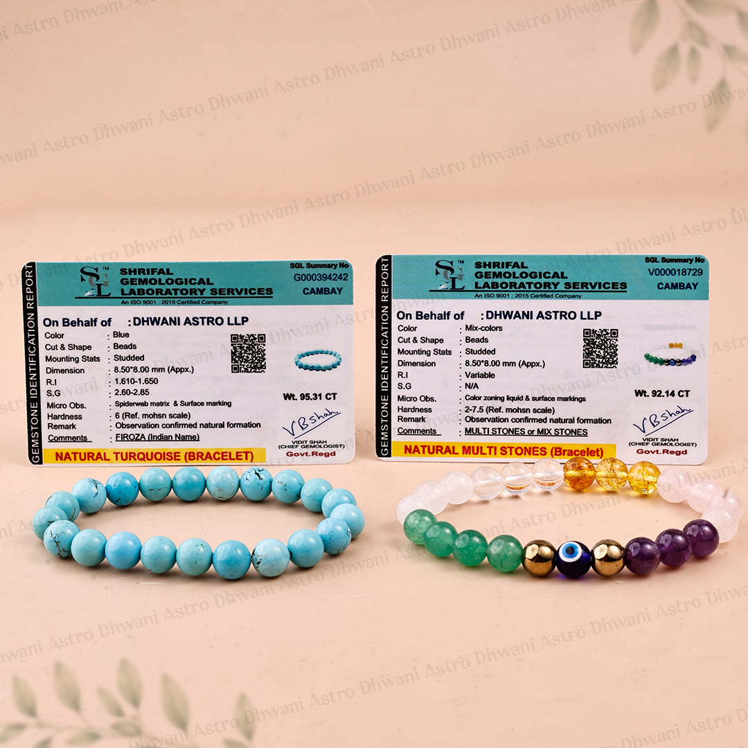 Pati Patni Mai Never Ending Pyaar: Turquoise & Couple Bracelet - Abhimantrit & Certified