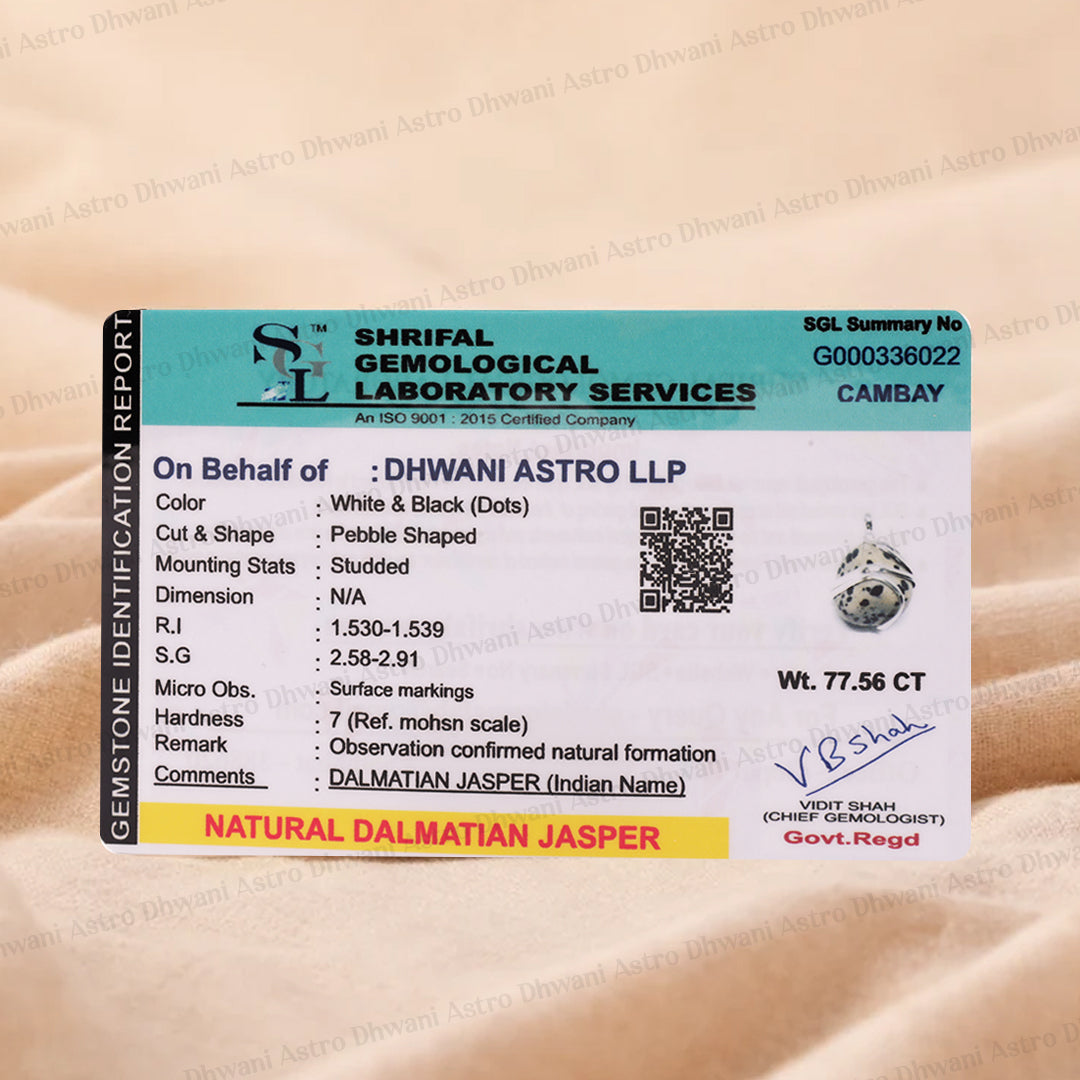 Dalmatian Jasper Wrapping Pendant - Abhimantrit & Certified