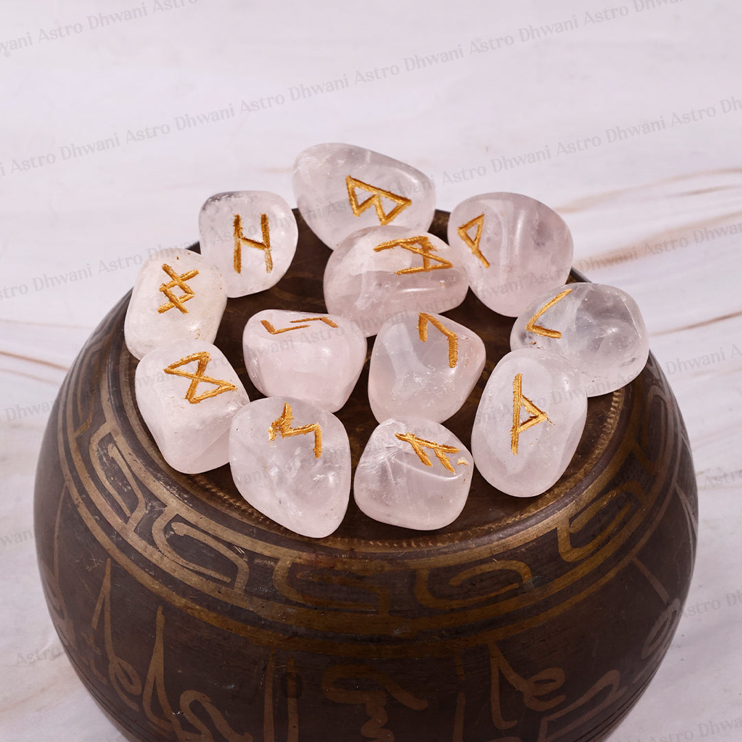 ROSE QUARTZ REIKI SYMBOS TUMBLE ( Abhimantrit & Certified )