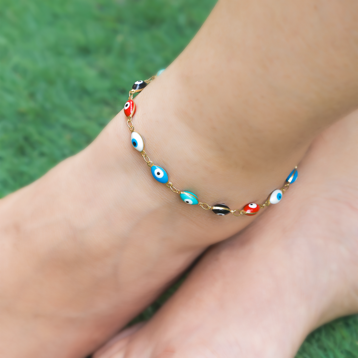 Multicolor Evil Eye Anklets for Protection & Stylish Wear