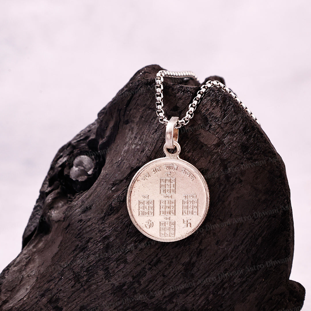 Navgrah Yantra (Pure Silver) Pendant - Abhimantrit