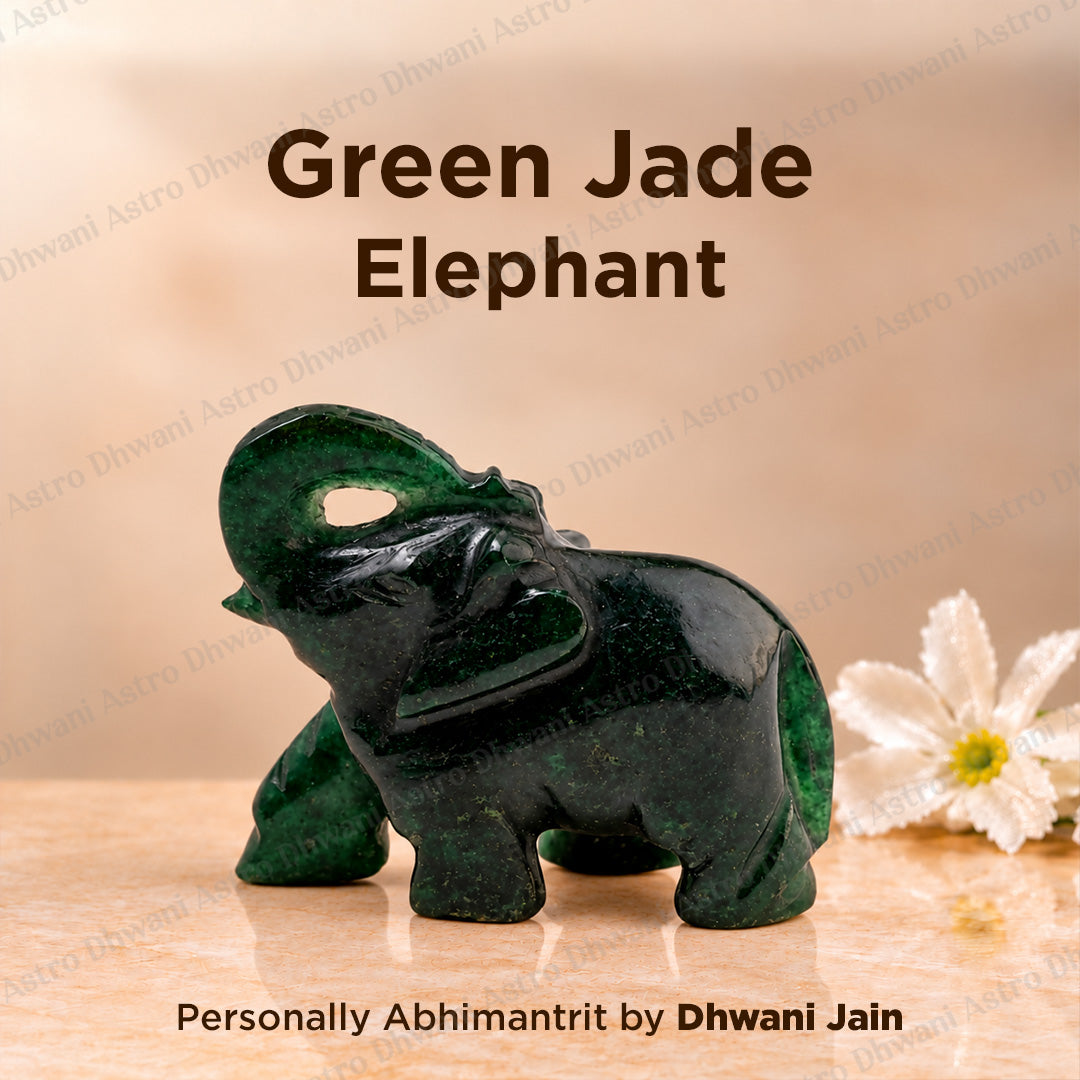 Green Jade Crystal Elephant - Natural