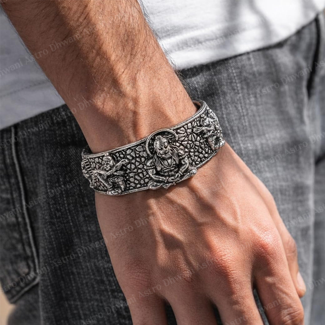 Hanuman Ji Kada (Silver Oxidize) - Abhimantrit