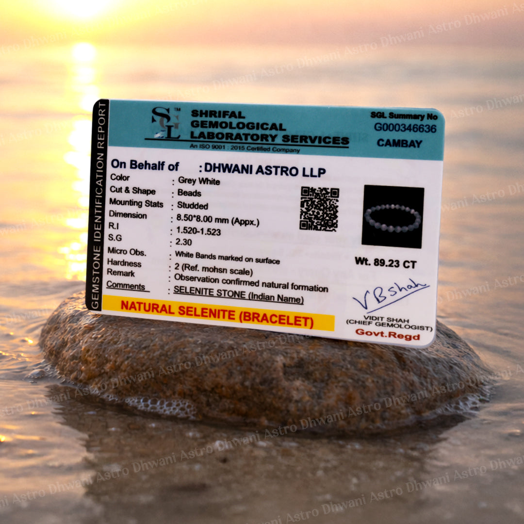 Spiritual Cleansing & Purification: Selenite Bracelet - Abhimantrit & Certified