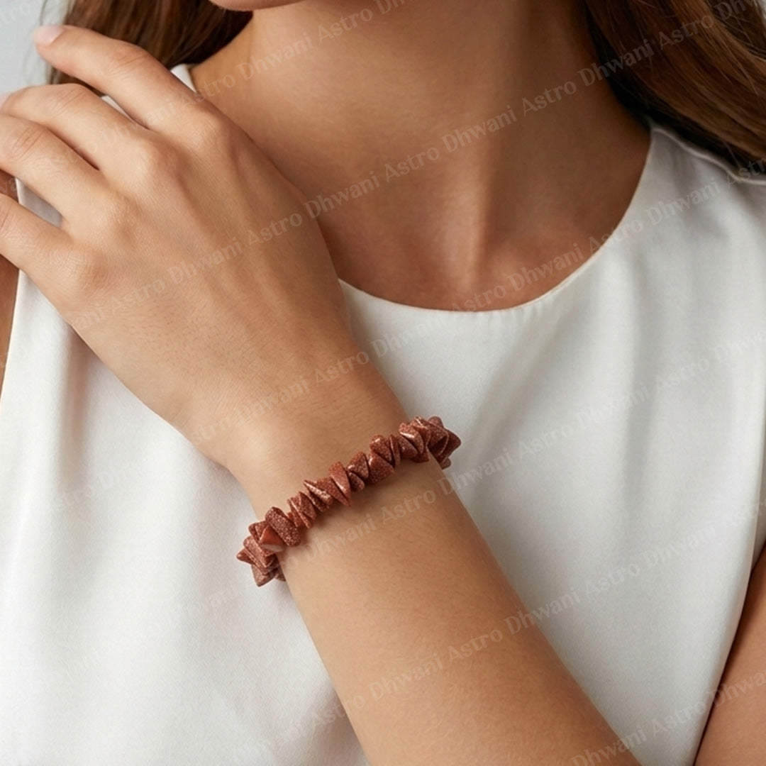 Sunstone Uncut Bracelet For Confidence Positivity Energy Boost - Abhimantrit & Certified