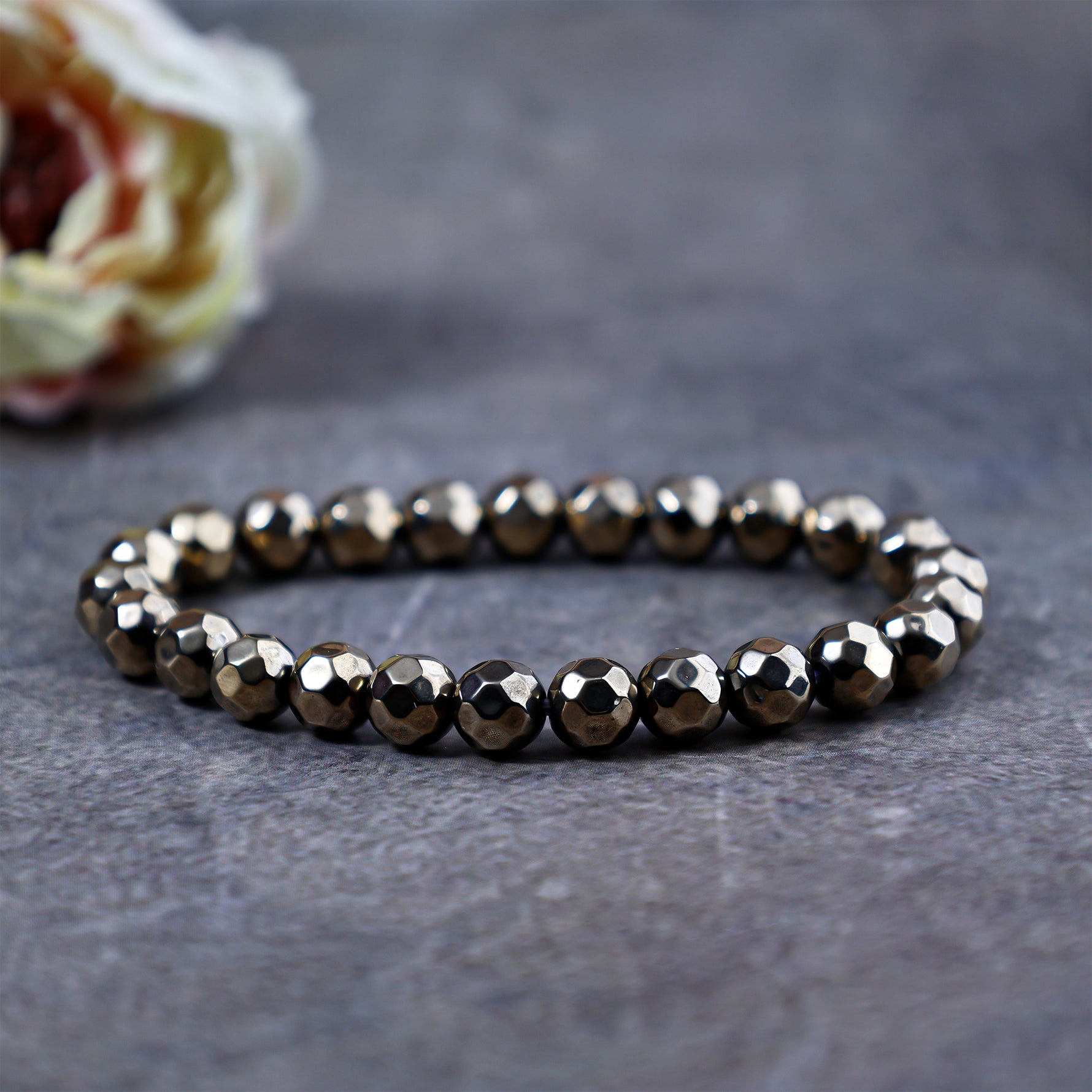 Pyrite Diamond Cut Bracelet