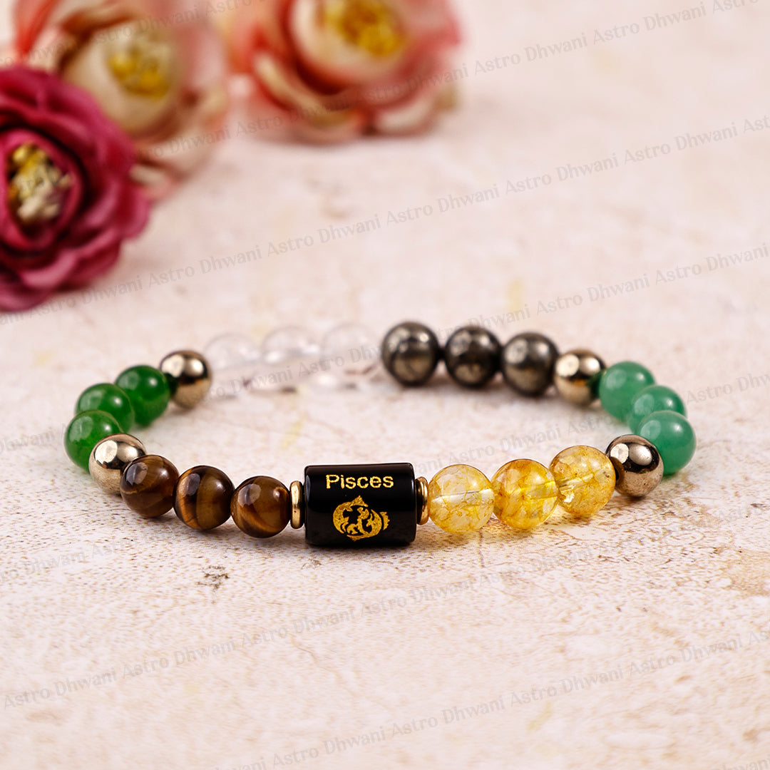 Dhan Yog Bracelet with Pisces ( मीन ) Zodiac Sign