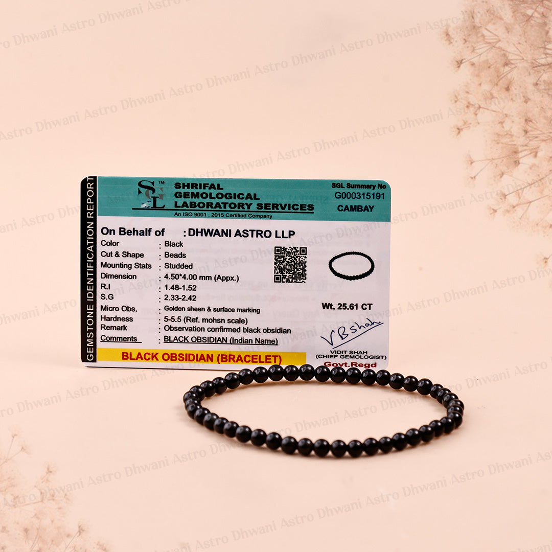 Remove Psychic Smog from Your Aura (Black Obsidian) Bracelet - Abhimantrit & Certified