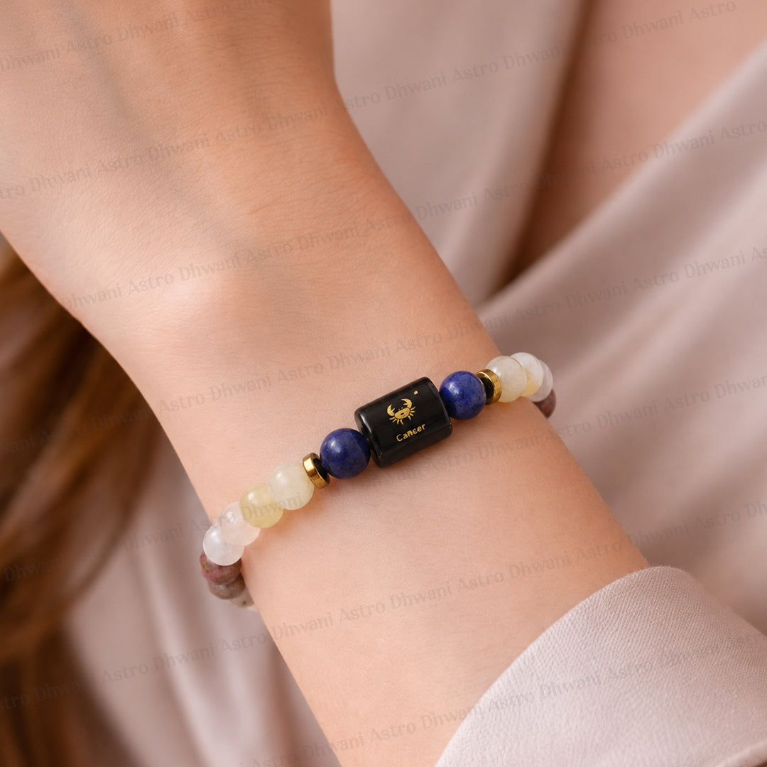 Cancer (कर्क राशि) Zodiac Sign Multi Stone Bracelet