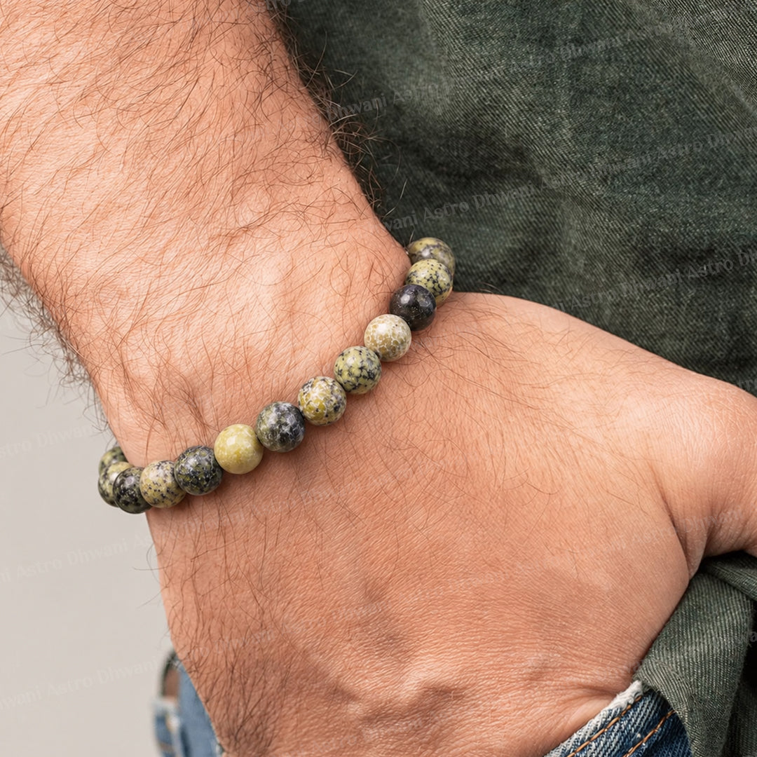 Balances Your Energy & Improves Communication: Serpentine Bracelet - Abhimantrit & Certified