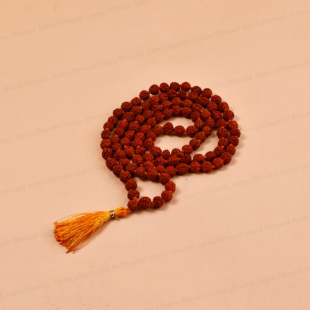 5 Mukhi Rudraksha Mala | Sacred Rudraksha Necklace for Meditation, Prayer, Japa & Spiritual Growth