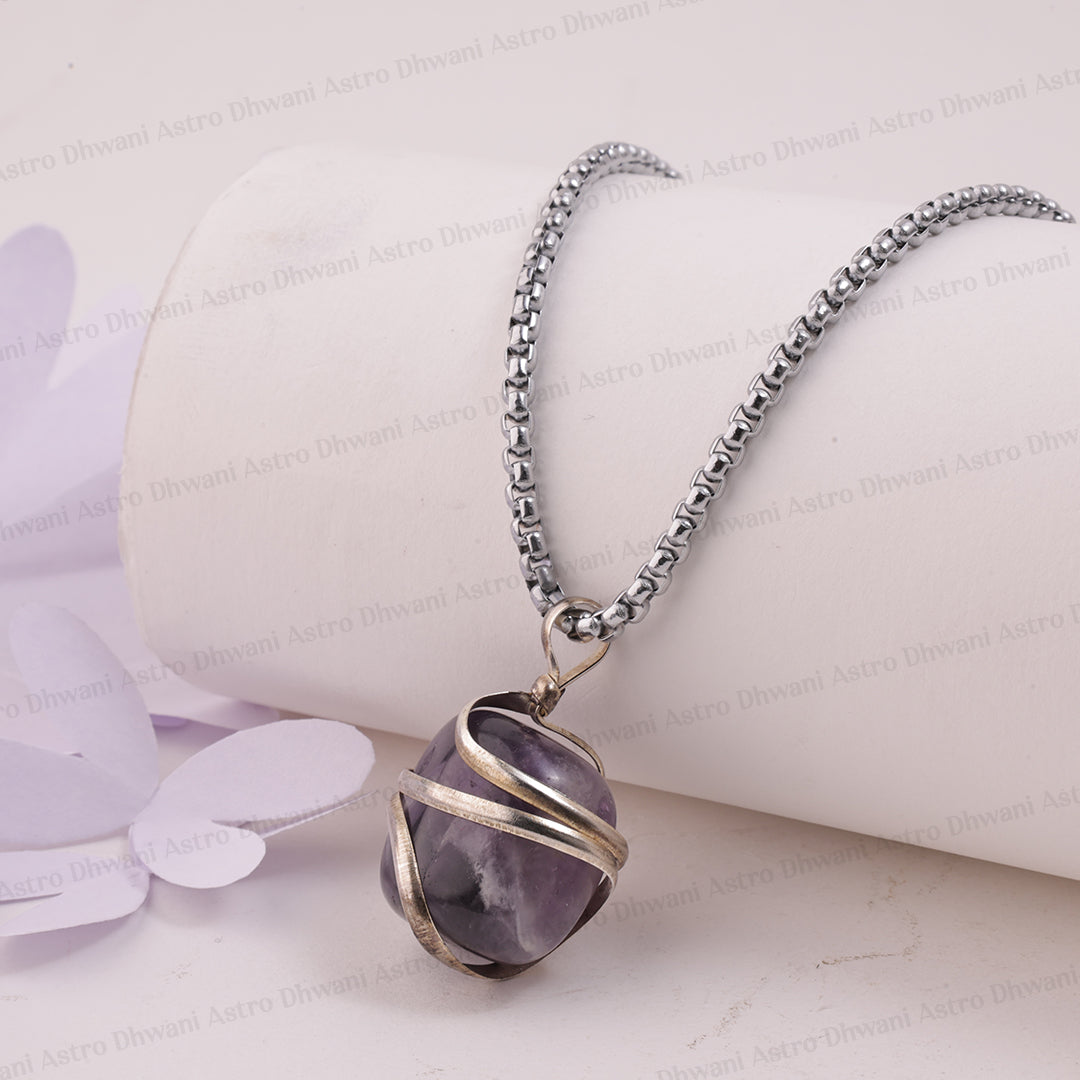 Amethyst Wrapping Pendant - Abhimantrit
