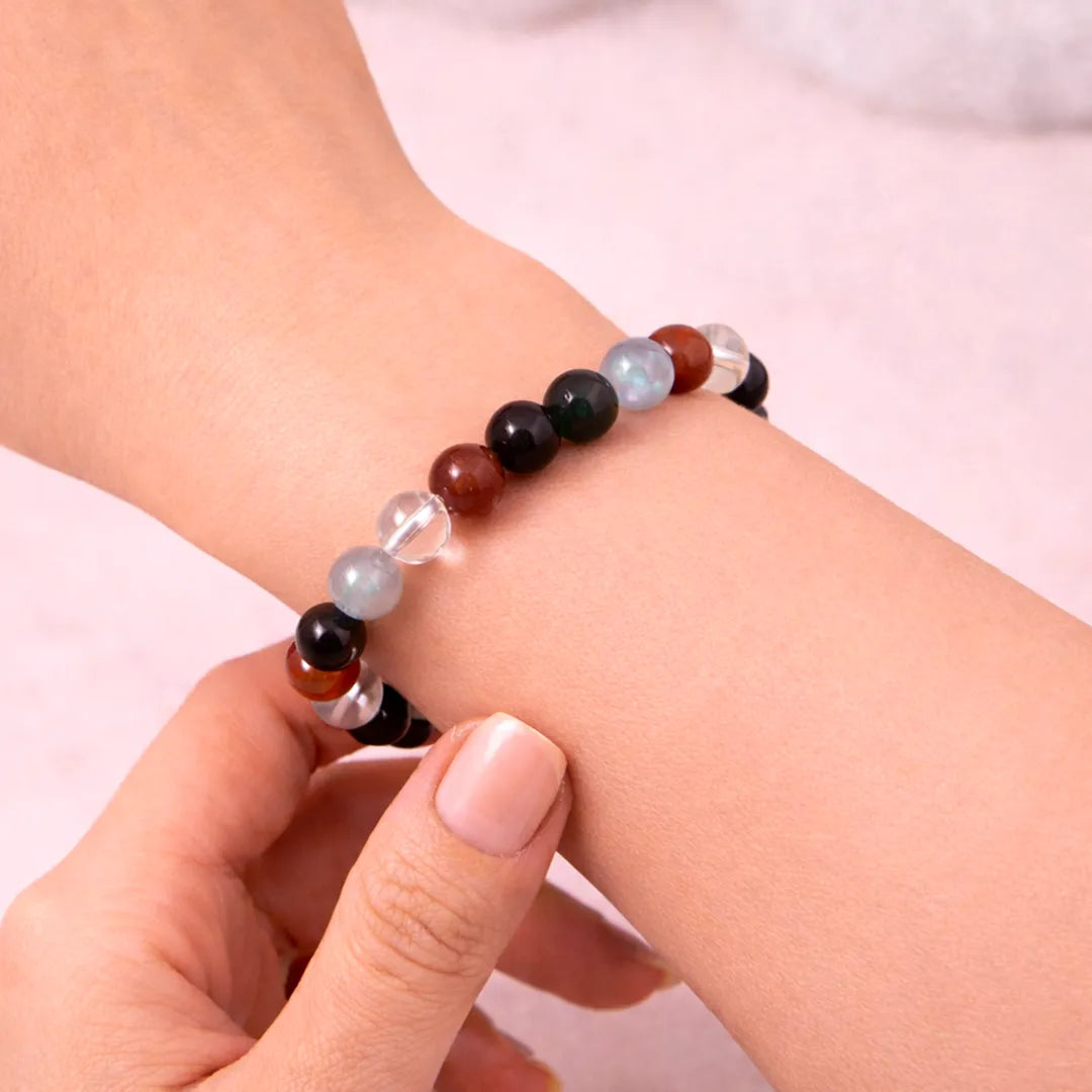 Aries Zodiac Bracelet – Natural Multi Stone Bracelet for Courage – Abhimantrit