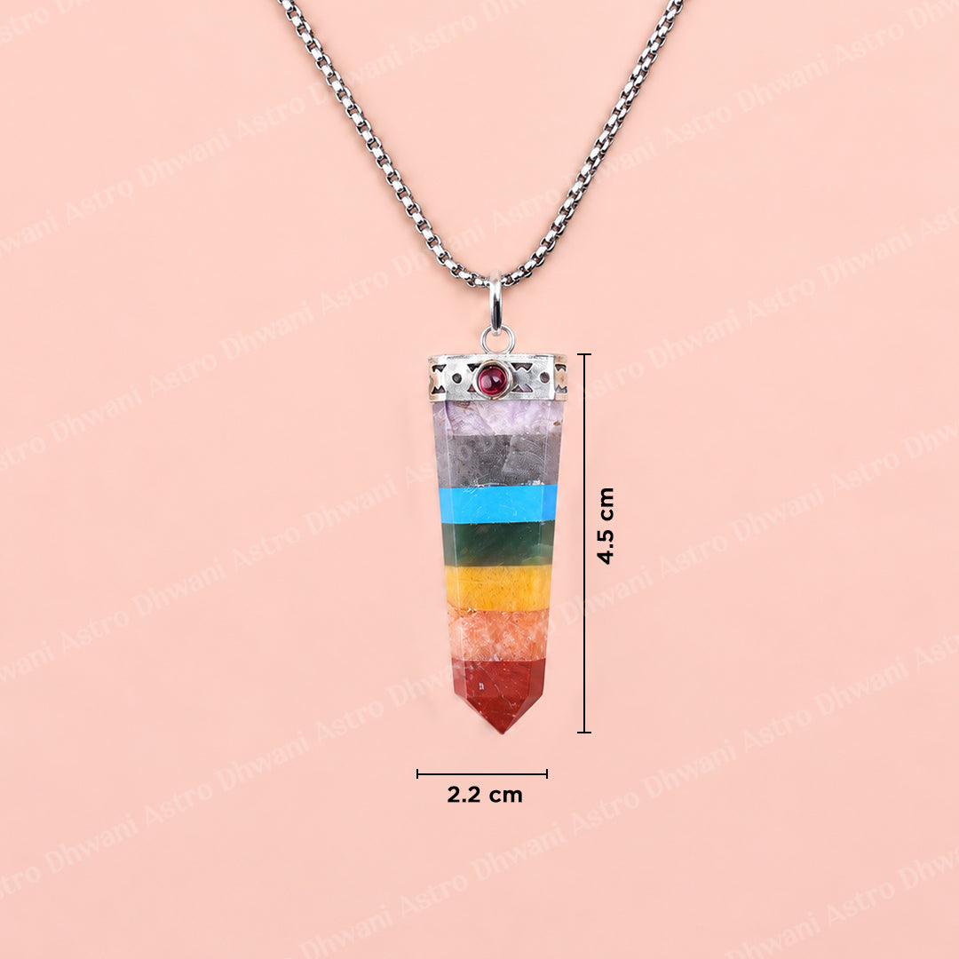 Seven Chakra Multi Stone Pendant - Abhimantrit & Certified
