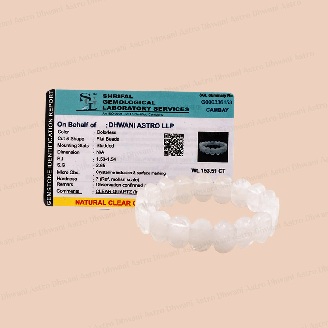Removes Depression, Anger & Anxiety: Clear Quartz Emerald Cut Bracelet - Abhimantrit & Certified
