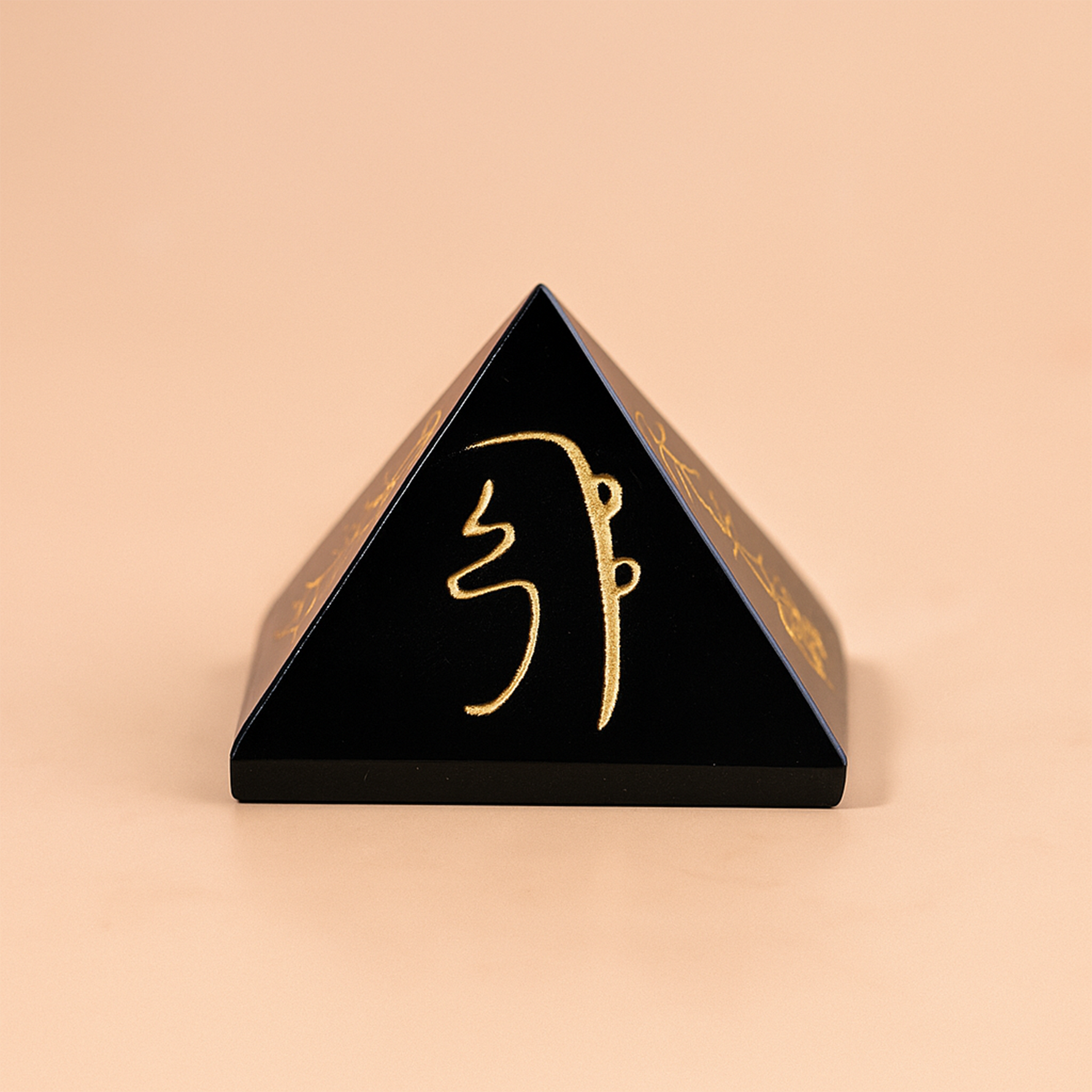 Black Tourmaline Reiki Symbol Pyramid