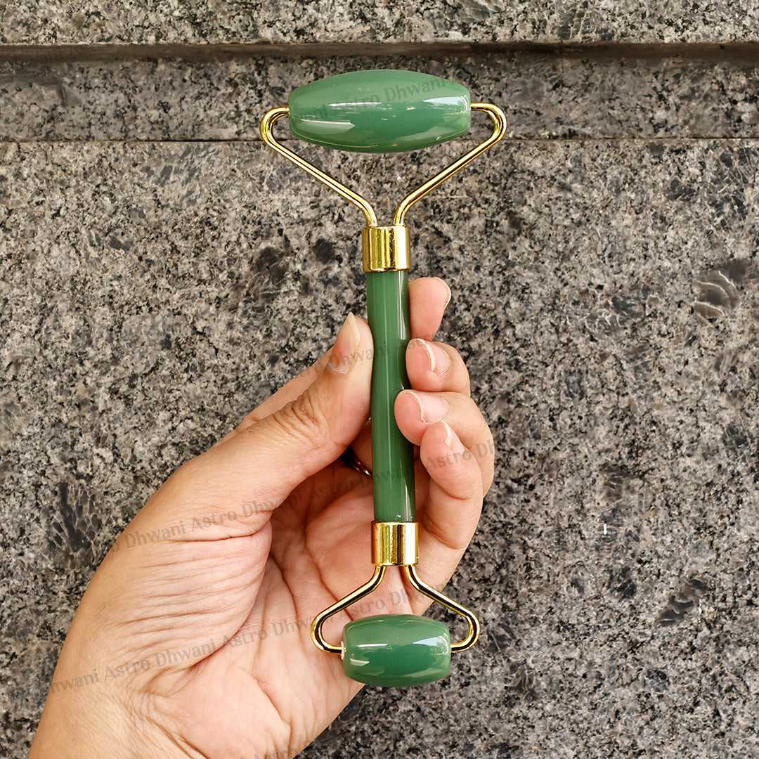 Green Jade Face Roller - Abhimantrit & Certified