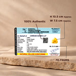 Shriful Gemological Laboratory Services certificate for a natural yellow aventurine stone on a beige background.