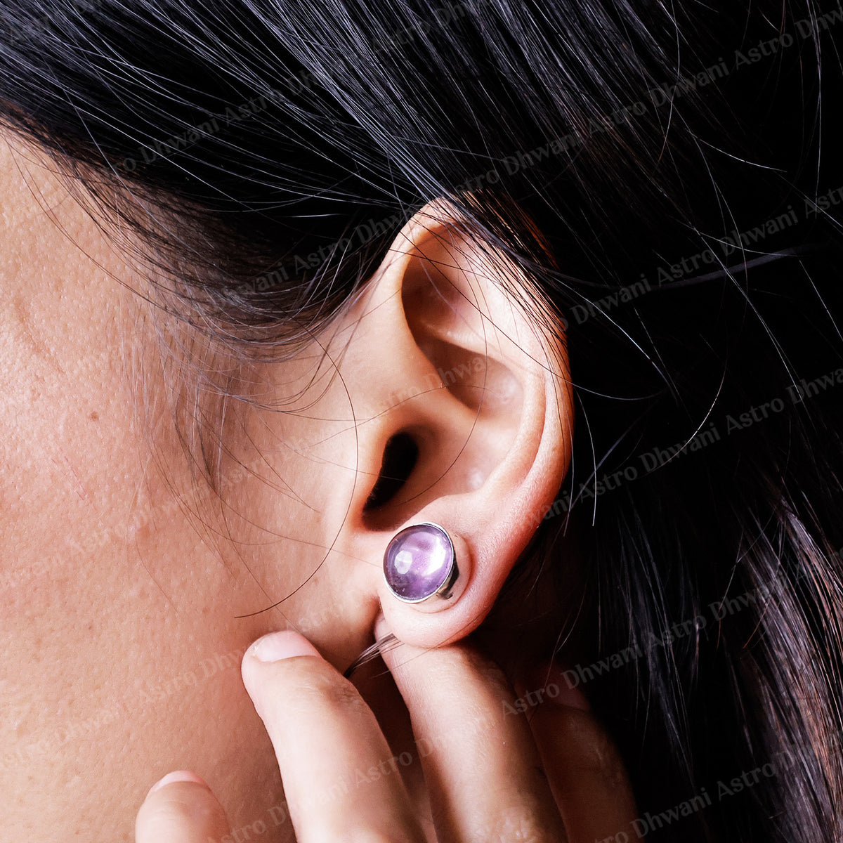 Amethyst Luck Magnet Earring - Abhimantrit