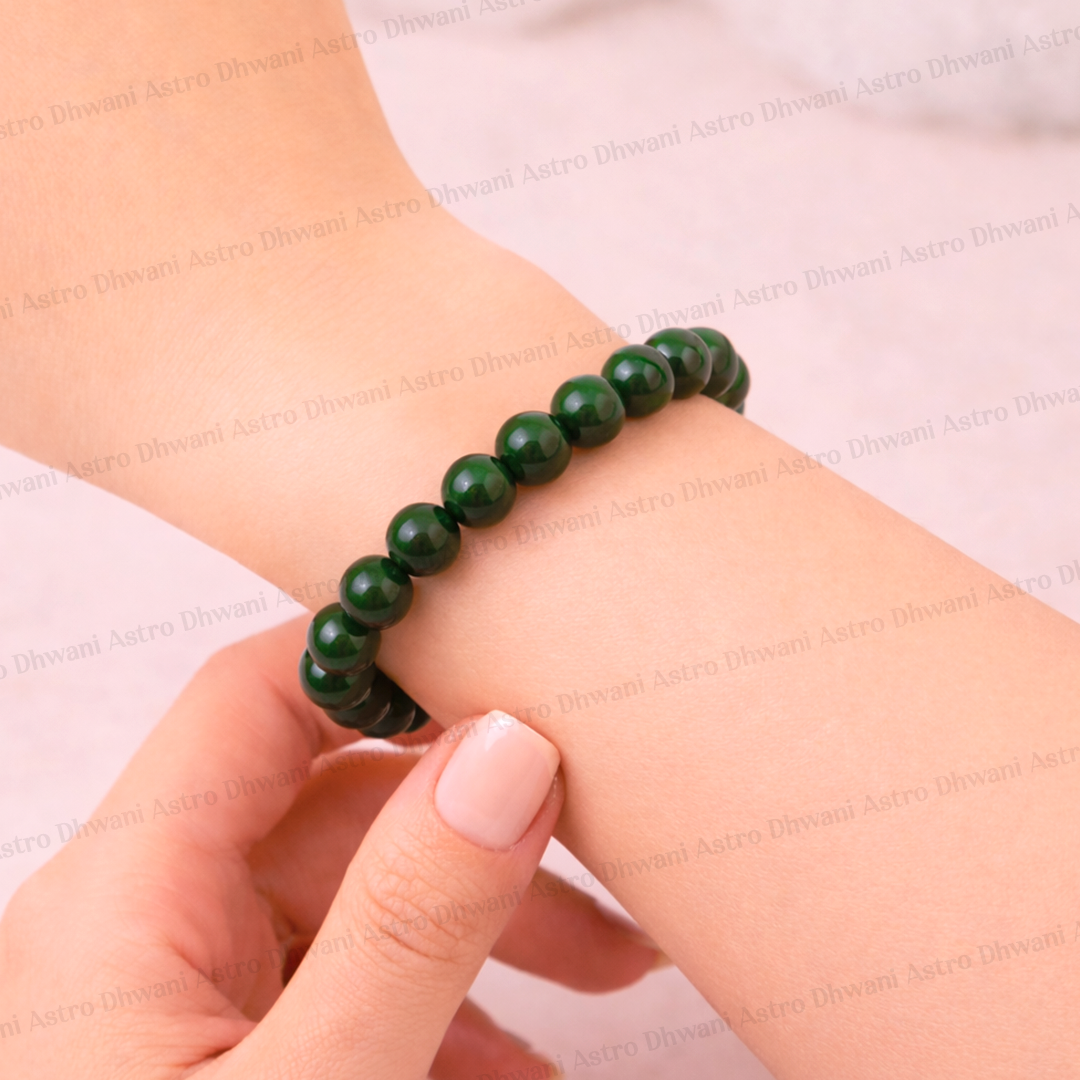 Green Jade Bracelet for Luck, Positivity & Emotional Balance