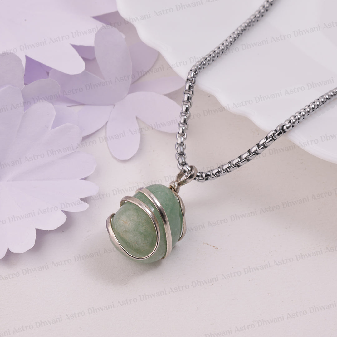 Green Aventurine Wrapping Pendant - Abhimantrit