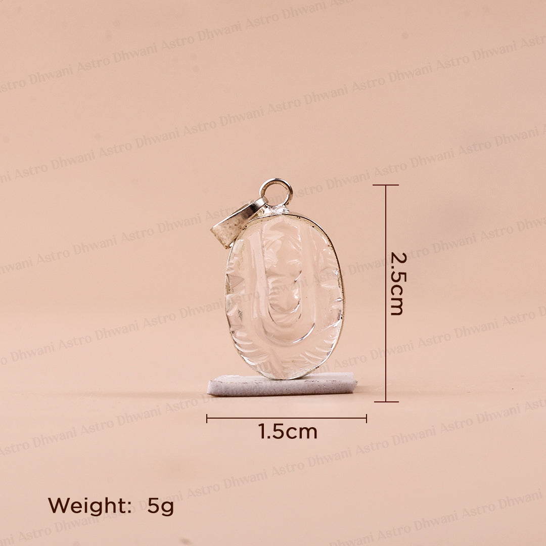 Clear Quartz Ganesha Pendant - Abhimantrit