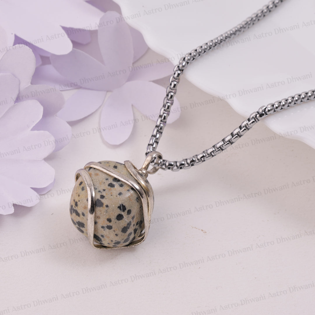Dalmatian Jasper Wrapping Pendant - Abhimantrit & Certified