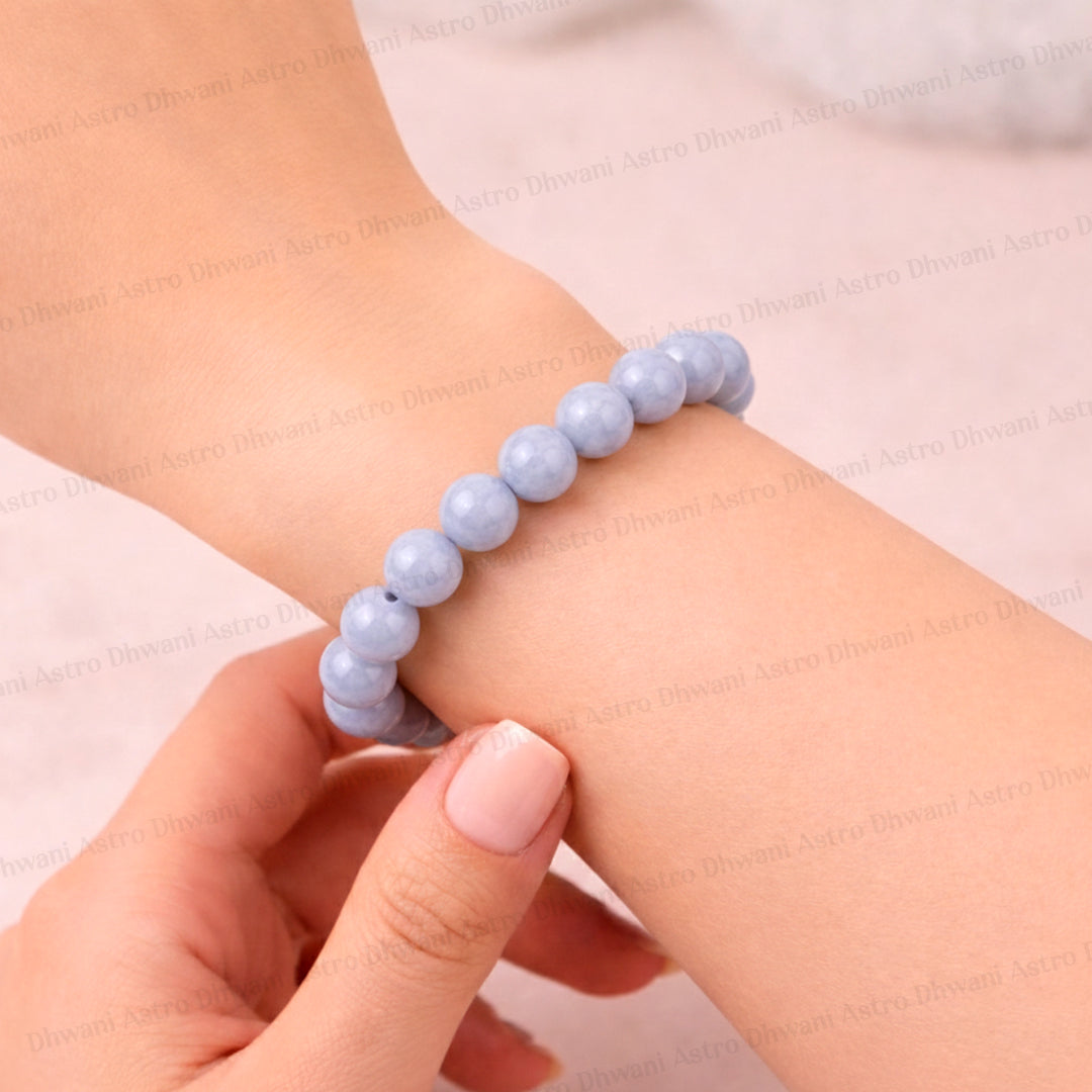 Angelic Support: Angelite Bracelet - Abhimantrit & Certified