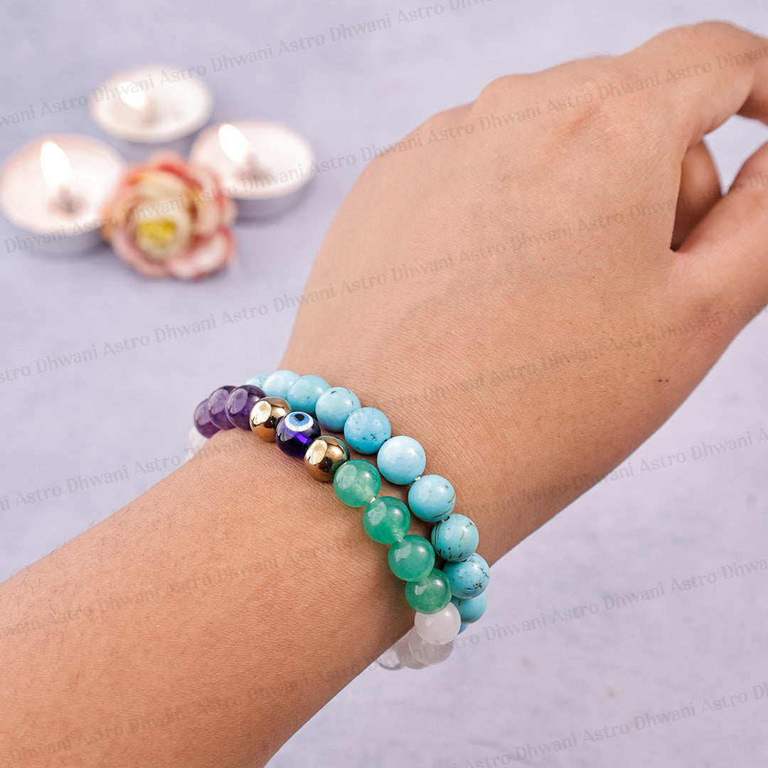 Pati Patni Mai Never Ending Pyaar: Turquoise & Couple Bracelet - Abhimantrit & Certified