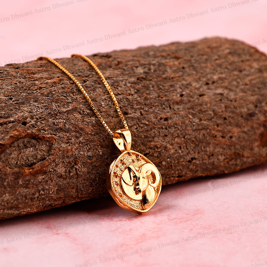 Aries Zodiac Sign Gold Plated Pendant for Boost Confidence