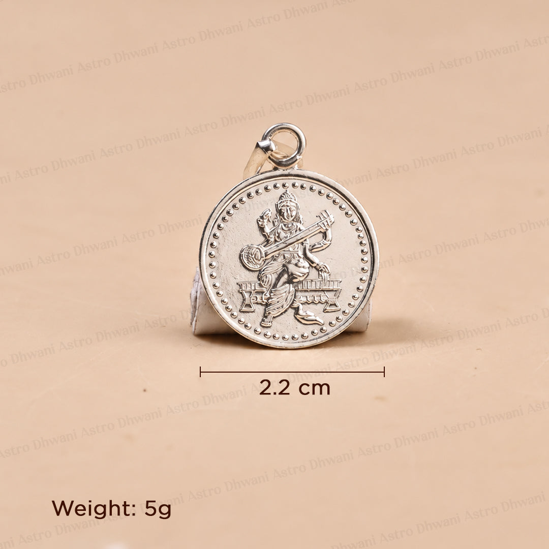 Saraswati Yantra (Pure Silver) Pendant