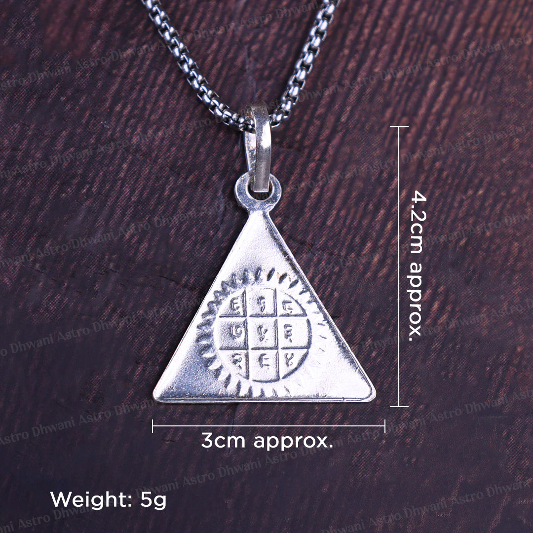 Pyra Surya With Loshu Grid Yantra Pendant