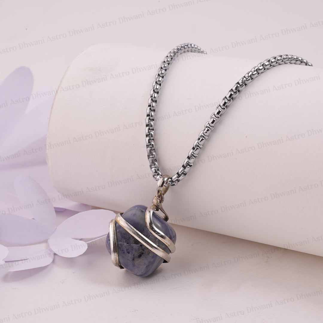 Sodalite Wrapping Pen Pendant - Abhimantrit & Certified