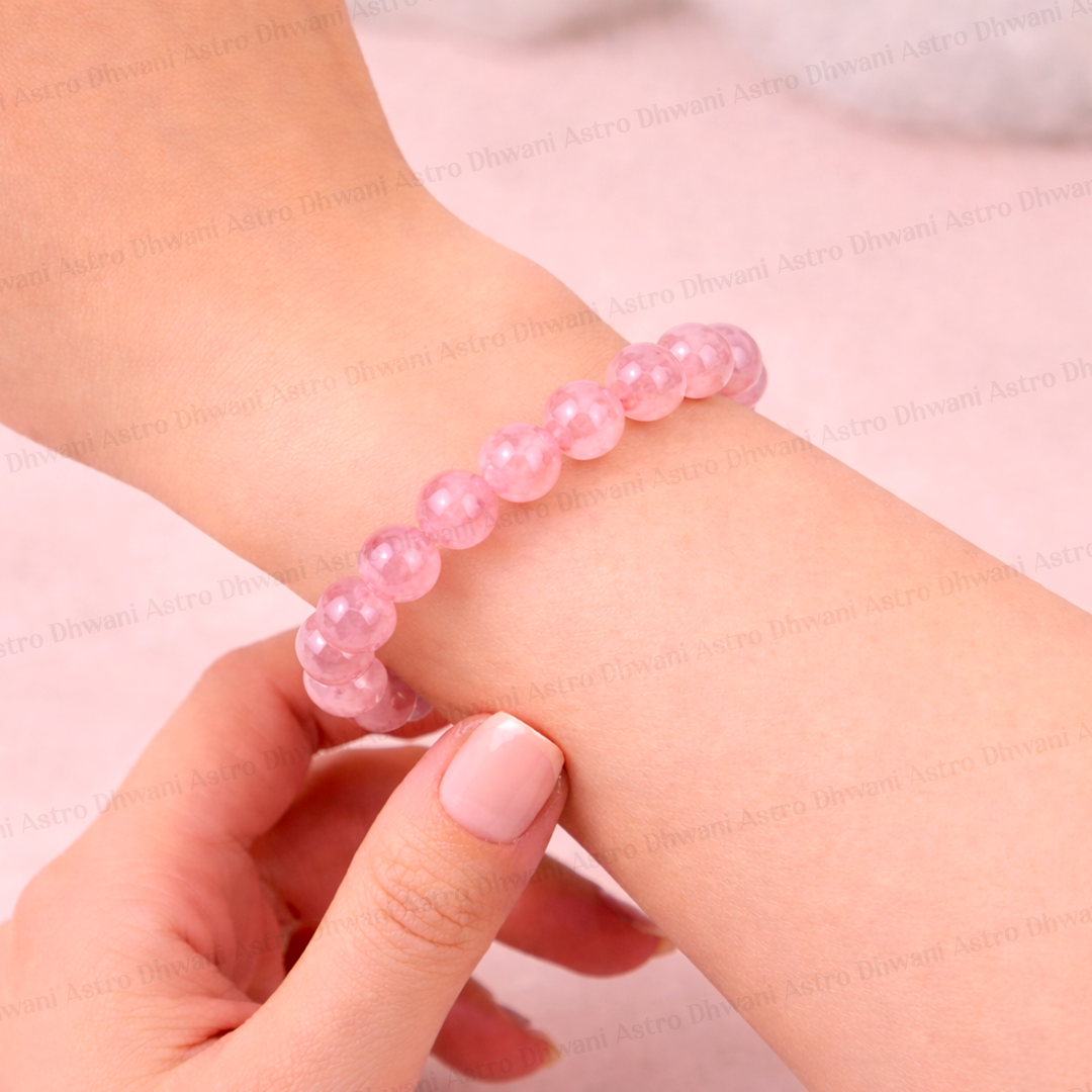 Cherry Quartz Crystal Bracelet - Abhimantrit & Certified