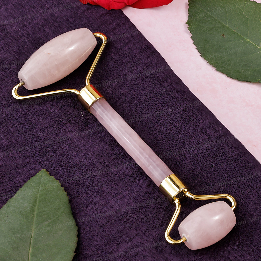 Skin Glow and Love Attract Rose Quartz Roller - Abhimantrit & Certified