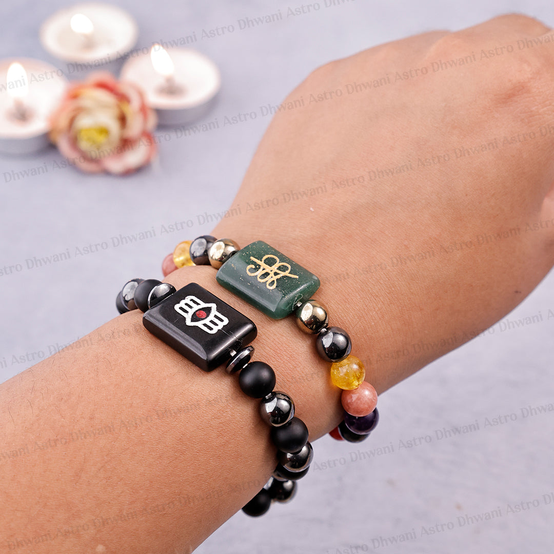 Shiv Kripa Vyapar Vridhi Combo  Bracelet ( Business Success & Growth And Shiv Netra Bracelet ) - Abhimantrit & Certified