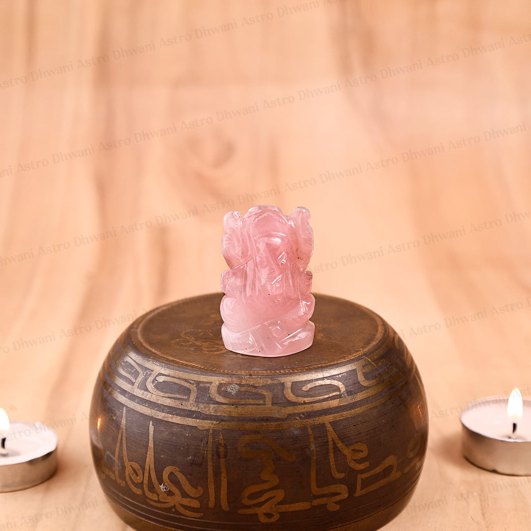 Rose Quartz Ganesha - Abhimantrit