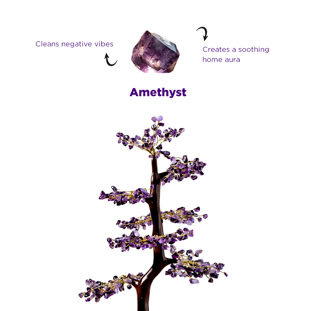 Attract Luck, Enhance Intuition, Improve Health & Skin: Amethsyt Tree - Abhimantrit