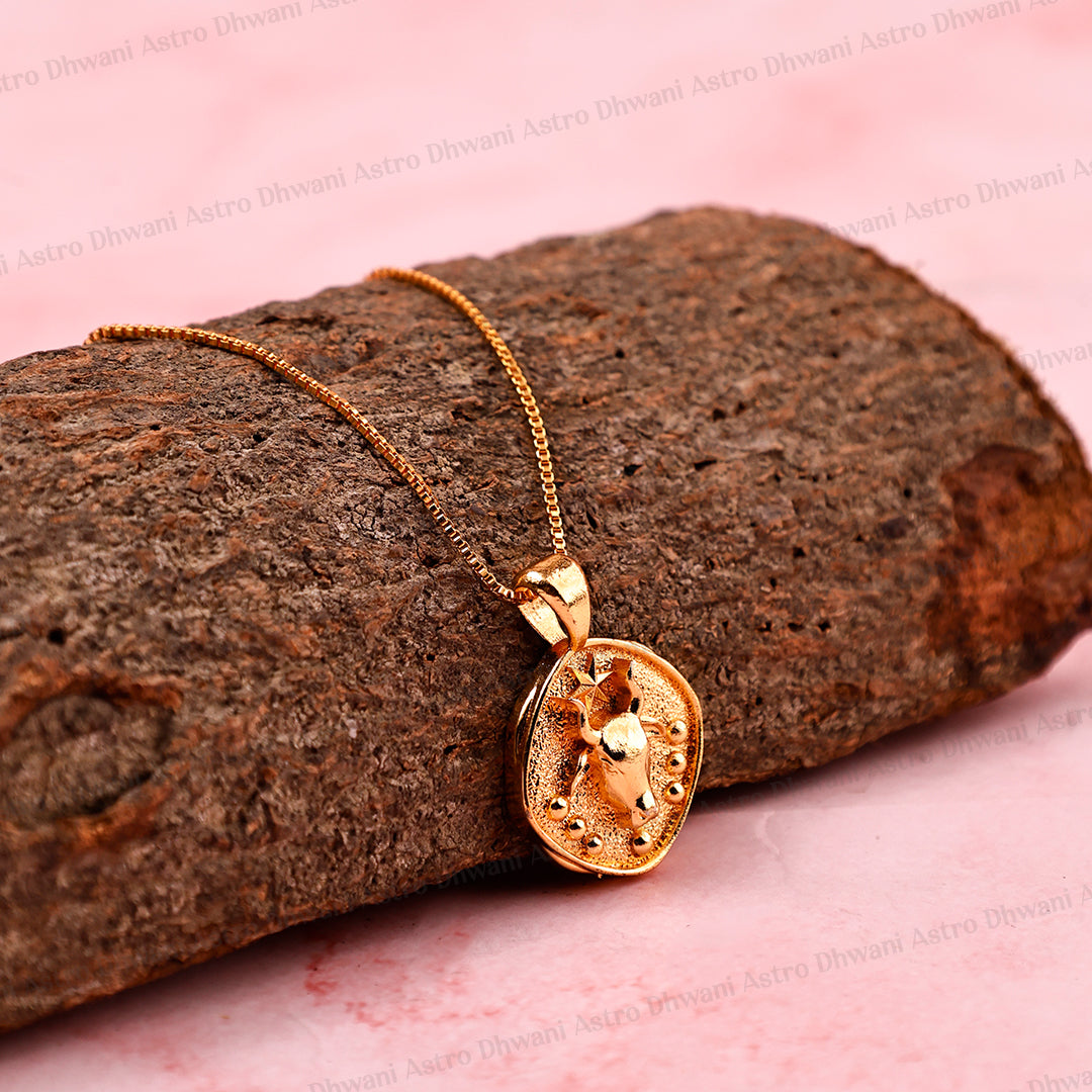 Taurus Zodiac Sing Gold Plated Pendant for Comfort & Abundance