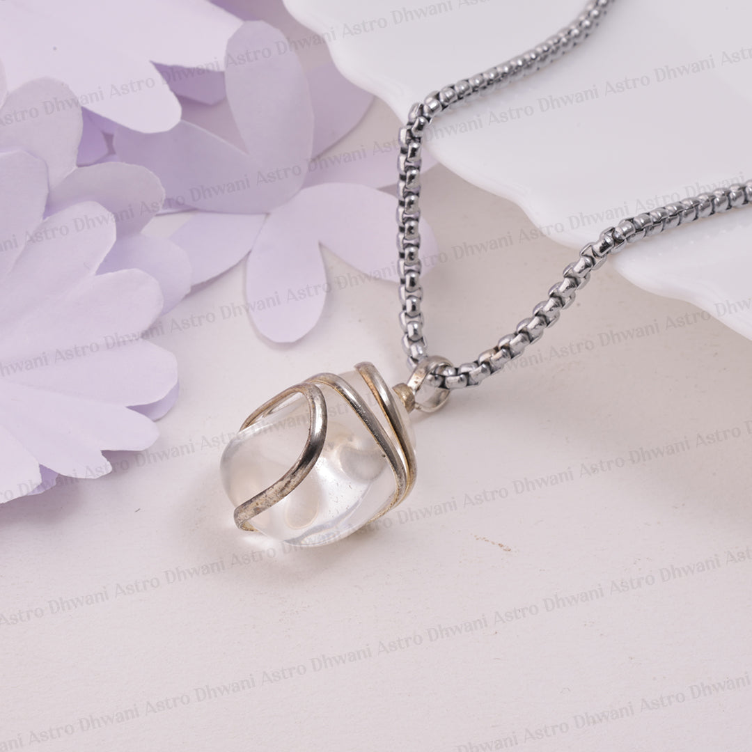 Clear Quartz Wrapping Pendant - Abhimantrit