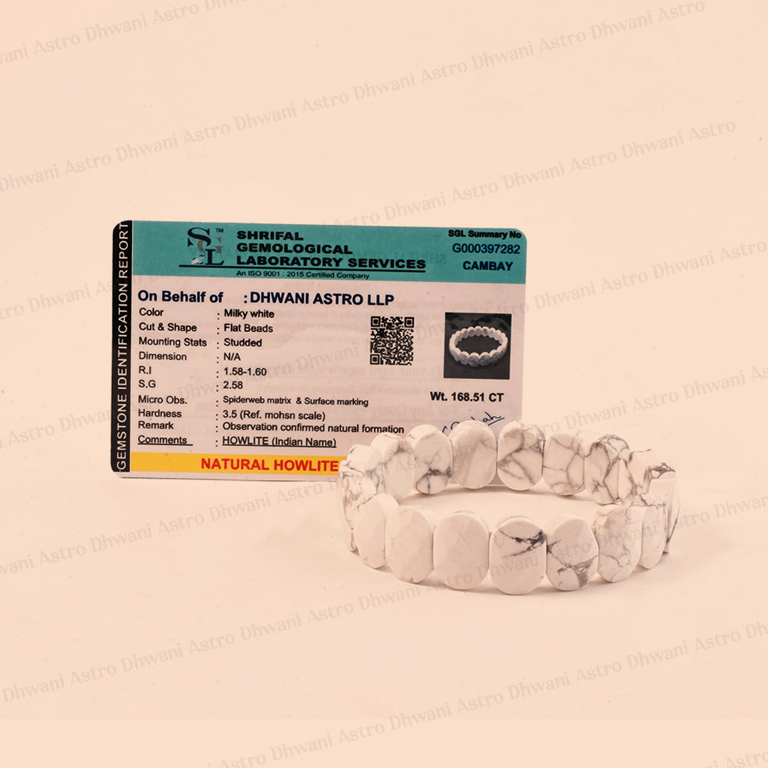Howlite Emerald Cut Bracelet – Calm Mind, Emotional Balance & Inner Pe