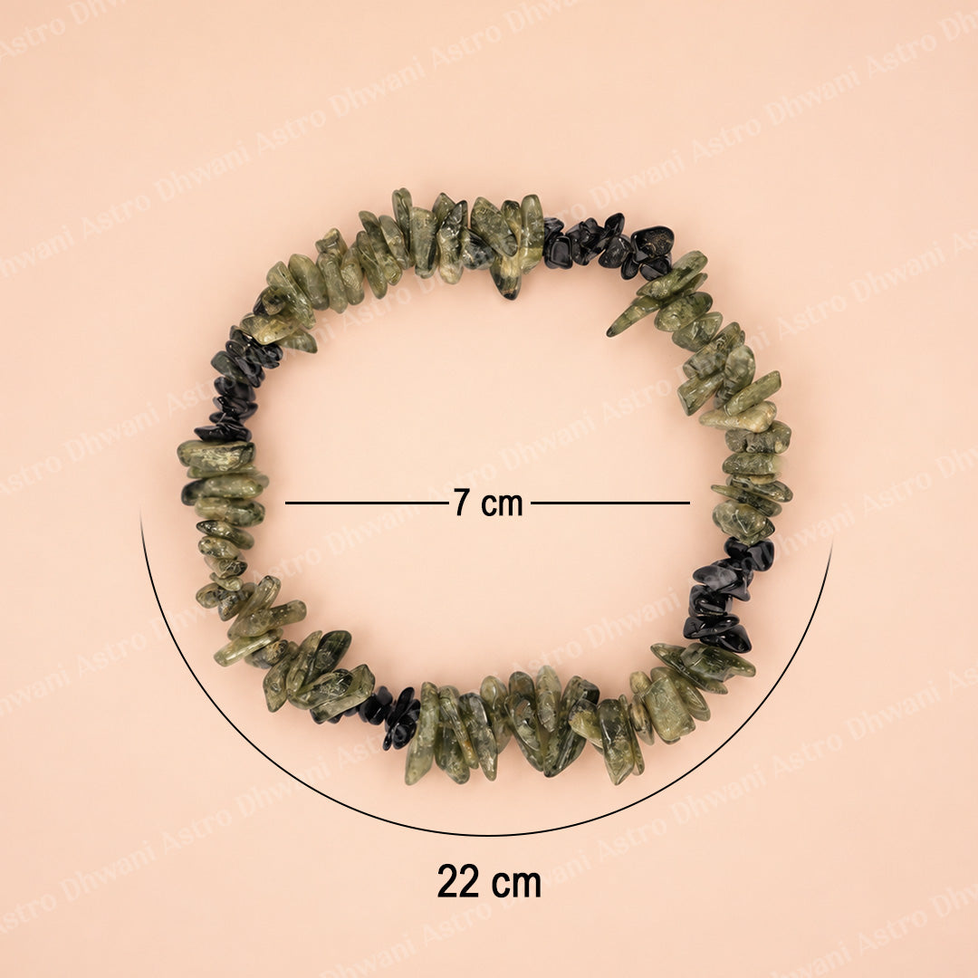 Green Tourmaline Uncut Bracelet - Abhimantrit & Certified