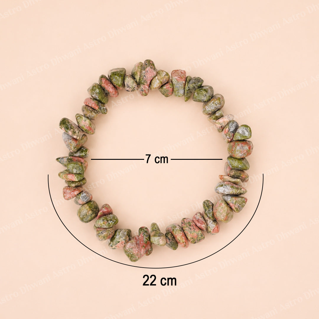 Unakite Uncut Crystal Bracelet - Abhimantrit & Certified
