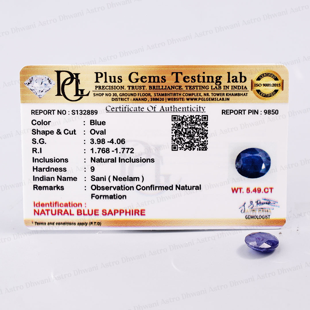 Blue Sapphire (Neelam) 5.49 Carat