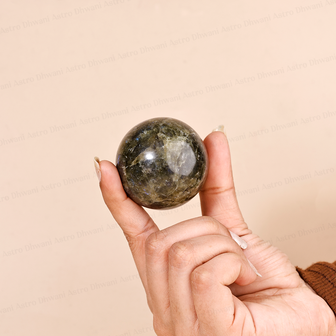 Natural Labradorite Crystal Ball Abhimantrit Certified